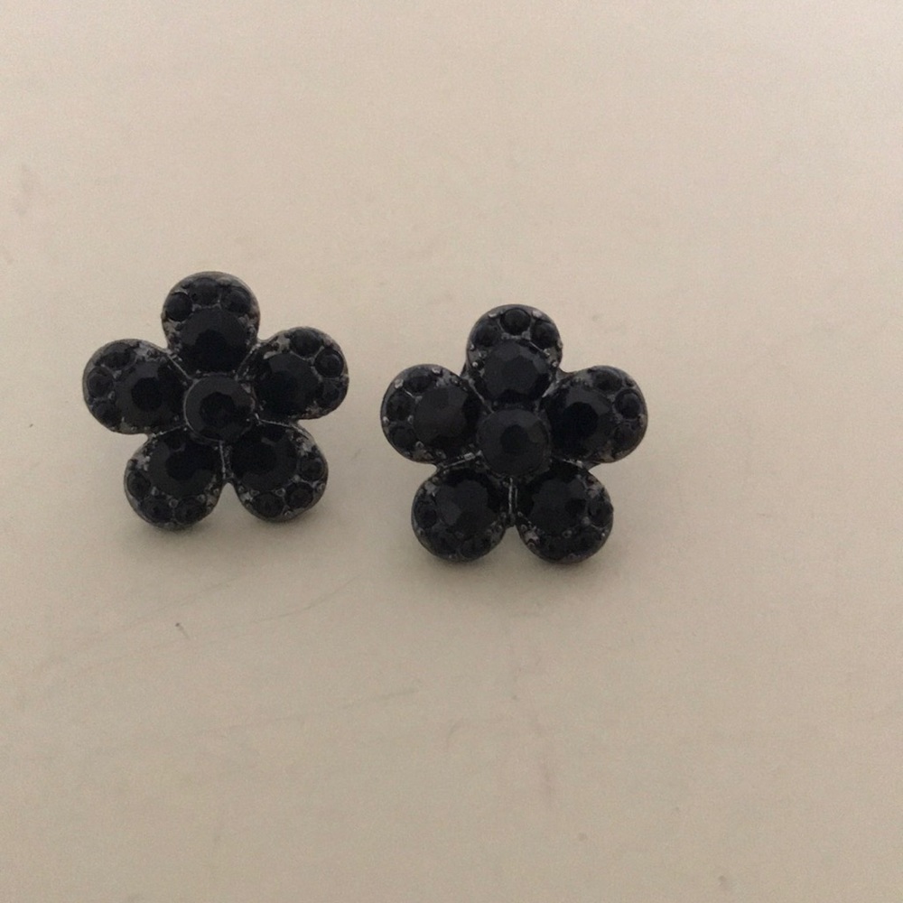 Black Flower Earrings